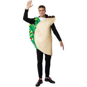 ReneeCho Adult Taco Costume Halloween Funny Food Costumes Mexican Food Mascot Men Women