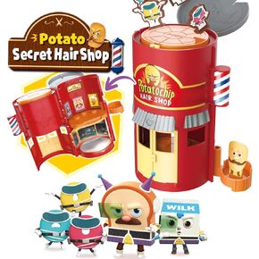 Bread Barbershop Play Dough Set for Kids, Haircut Play Clay Tool Kit, Play Dough Accessories , Cupcake's Fancy Makeover - Main Station Set