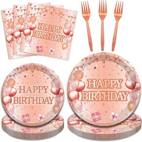 96Pcs 10th Birthday Party Tableware Set, Navy Blue Black Double Digits Birthday Party Decorations Supplies for Boys Girls 10 Years Old Birthday Party Dessert Plates Napkins Favors, Serve 24