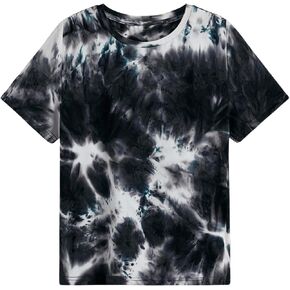 Verdusa Boy's Tie Dye Short Sleeve Casual T-Shirt Top Round Neck Summer Tee Tops