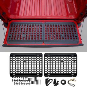Fit for 2019-2023 Ram 1500 Bed Tailgate Storage Molle Panel Metal Cargo Net Tailgate Cover for 19-23 Ram 1500 Bed Accessories