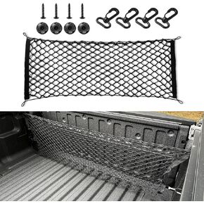 Cargo Net Stretchable, Automotive Cargo Nets, Adjustable Elastic Storage Organizer Net with Hook, Automotive Exterior Accessories Truck Bed Organizer Universal for Most Car SUVs Trucks