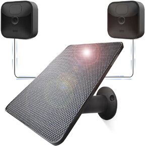iTODOS Solar Panel Compatible with Blink Outdoor (3rd Gen) XT3/Blink 4 (4th Gen) and Blink XT XT2 Camera, One Solar Panel Power Two Blink Cams,with 2 x 16ft/5m Weatherproof Cable