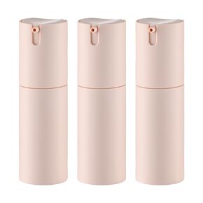 1 oz Airless Pump Bottles, Travel Lotion Container, Skincare Containers for Moisturizer (Plastic, Matte Pink, 3Pcs)
