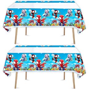 2pcs Spiderman Tablecloth Table Cover, for Spiderman Theme Birthday Party Supplies Decorations (70" x 42")2pcs (1) in Saudi Arabia