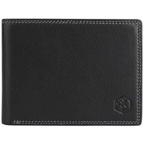Vera Pele made in Italy mens wallet Black 10 credit cards ID 2 money cells, i2171