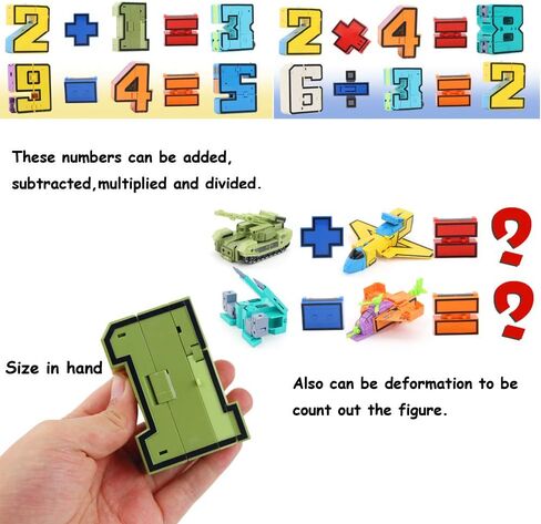 عدد الروبوتات تحويل ألعاب الشكل العملي، ألعاب أرقام الروبوتات، مكافآت الفصول المدرسية، جوائز الكرنفال، ألعاب الرياضيات التعليمية لمرحلة ما قبل المدرسة للأطفال الأولاد والبنات in Kuwait