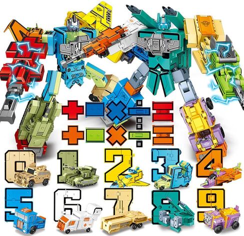 عدد الروبوتات تحويل ألعاب الشكل العملي، ألعاب أرقام الروبوتات، مكافآت الفصول المدرسية، جوائز الكرنفال، ألعاب الرياضيات التعليمية لمرحلة ما قبل المدرسة للأطفال الأولاد والبنات in Kuwait