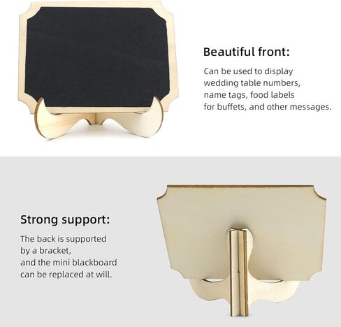 20 حزمة من علامات السبورة الصغيرة، ملصقات الطعام، سبورة خشبية صغيرة مع حامل حامل لأرقام الطاولات، لوحة رسائل لافتة الزفاف، بطاقات مكان، سبورة طباشير للحفلات، زخارف للحدث، سبورات بوفيه in Kuwait