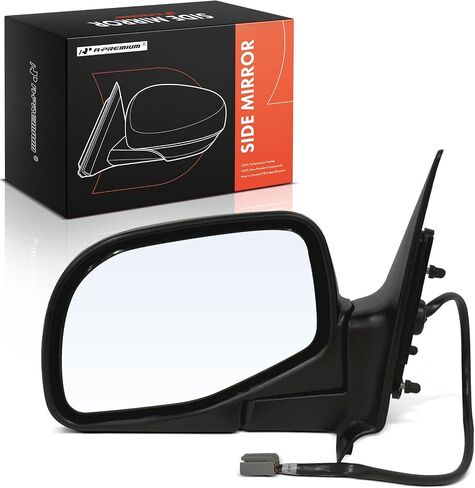 مرآة باب كهربائية جانبية للسائق من A-Premium - متوافقة مع Ford Ranger 1998-2005 & Mazda B2300، B2500، B3000، B4000 - غير قابلة للتدفئة، قابلة للطي يدويًا، مرآة رؤية خلفية خارجية سوداء اللون in Saudi Arabia