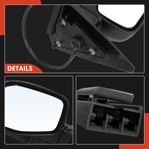مرآة باب كهربائية جانبية للسائق من A-Premium - متوافقة مع Ford Ranger 1998-2005 & Mazda B2300، B2500، B3000، B4000 - غير قابلة للتدفئة، قابلة للطي يدويًا، مرآة رؤية خلفية خارجية سوداء اللون in Saudi Arabia