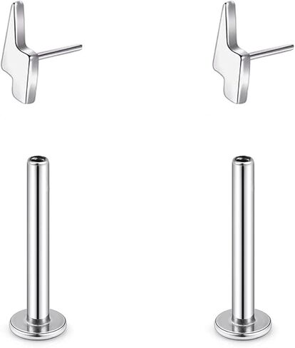 1 زوج G23 تيتانيوم 20 جرام/18 جرام/16 جرام اضغط فيت بدون خيوط دفع البوب ​​الأعلى 4 مم ثقب خلفي مسطح الشفاه مسمار القرط لابريت مونرو حلقة الشفاه الزنمة الغضروف بار Lehgth 6 مم - 12 مم in Kuwait