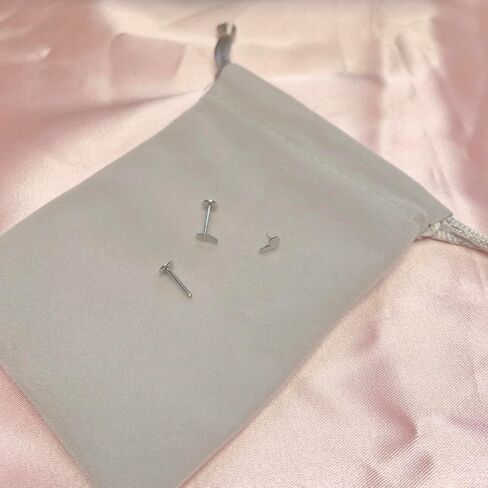 1 زوج G23 تيتانيوم 20 جرام/18 جرام/16 جرام اضغط فيت بدون خيوط دفع البوب ​​الأعلى 4 مم ثقب خلفي مسطح الشفاه مسمار القرط لابريت مونرو حلقة الشفاه الزنمة الغضروف بار Lehgth 6 مم - 12 مم in Kuwait