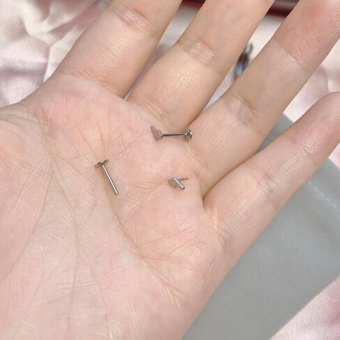 1 زوج G23 تيتانيوم 20 جرام/18 جرام/16 جرام اضغط فيت بدون خيوط دفع البوب ​​الأعلى 4 مم ثقب خلفي مسطح الشفاه مسمار القرط لابريت مونرو حلقة الشفاه الزنمة الغضروف بار Lehgth 6 مم - 12 مم in Kuwait