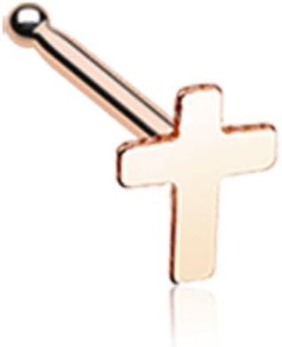 خاتم Freedom Fashion Dainty Cross Icon 316L من الفولاذ الجراحي للأنف (يُباع بشكل فردي) in Kuwait