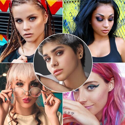 مسامير أنف بوشين بدون خيوط 18 جرام 20 جرام حلقات شفاه مسطحة من الفولاذ المقاوم للصدأ مسمار لابريت تراغوس هيليكس مونرو ميدوسا ثقب المجوهرات للنساء والرجال تشيكوسلوفاكيا الأنف ثقب المجوهرات 1.5 مم 2 مم 2.5 مم 3 مم، in Kuwait