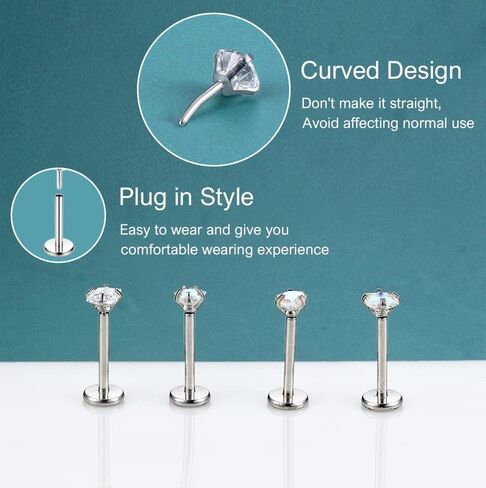 مسامير أنف بوشين بدون خيوط 18 جرام 20 جرام حلقات شفاه مسطحة من الفولاذ المقاوم للصدأ مسمار لابريت تراغوس هيليكس مونرو ميدوسا ثقب المجوهرات للنساء والرجال تشيكوسلوفاكيا الأنف ثقب المجوهرات 1.5 مم 2 مم 2.5 مم 3 مم، in Kuwait