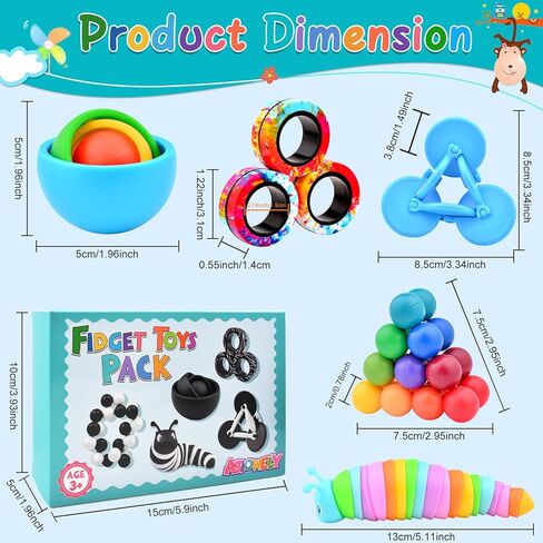 Fidget Toys Adults Pack, Sensory Toys Set Easter Basket Stuffers for Kids 8-12 Teen Autism, Desk Toy Stress Relief Fidget Spinners for ADHD Gifts for Children Cool Gadgets for Men in Kuwait