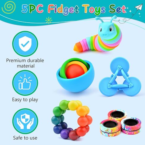 Fidget Toys Adults Pack, Sensory Toys Set Easter Basket Stuffers for Kids 8-12 Teen Autism, Desk Toy Stress Relief Fidget Spinners for ADHD Gifts for Children Cool Gadgets for Men in Kuwait
