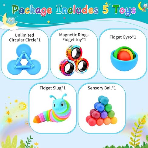 Fidget Toys Adults Pack, Sensory Toys Set Easter Basket Stuffers for Kids 8-12 Teen Autism, Desk Toy Stress Relief Fidget Spinners for ADHD Gifts for Children Cool Gadgets for Men in Kuwait