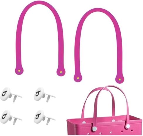 الأشرطة البديلة لحقيبة S/M Bog، مقابض بديلة مع 4 أزرار كبس بديلة لحقيبة الشاطئ المطاطية، استبدال حزام حقيبة EVA، طقم إصلاح حقيبة الشاطئ Bogg (وردي فاتح) in Kuwait