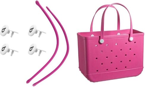 الأشرطة البديلة لحقيبة S/M Bog، مقابض بديلة مع 4 أزرار كبس بديلة لحقيبة الشاطئ المطاطية، استبدال حزام حقيبة EVA، طقم إصلاح حقيبة الشاطئ Bogg (وردي فاتح) in Kuwait