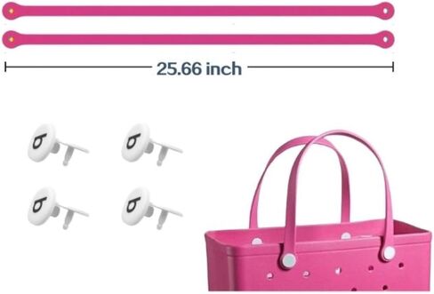 الأشرطة البديلة لحقيبة S/M Bog، مقابض بديلة مع 4 أزرار كبس بديلة لحقيبة الشاطئ المطاطية، استبدال حزام حقيبة EVA، طقم إصلاح حقيبة الشاطئ Bogg (وردي فاتح) in Kuwait