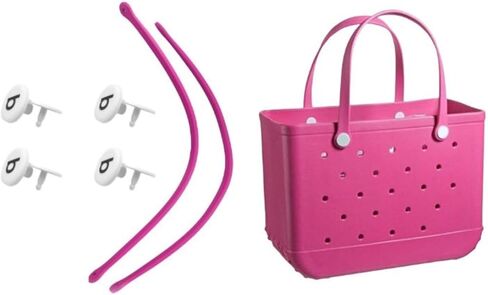 الأشرطة البديلة لحقيبة S/M Bog، مقابض بديلة مع 4 أزرار كبس بديلة لحقيبة الشاطئ المطاطية، استبدال حزام حقيبة EVA، طقم إصلاح حقيبة الشاطئ Bogg (وردي فاتح) in Kuwait