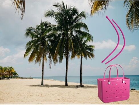 الأشرطة البديلة لحقيبة S/M Bog، مقابض بديلة مع 4 أزرار كبس بديلة لحقيبة الشاطئ المطاطية، استبدال حزام حقيبة EVA، طقم إصلاح حقيبة الشاطئ Bogg (وردي فاتح) in Kuwait