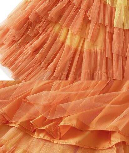 Femiserah Women's Long High Low Ruffles Party Tulle Skirt Maxi Tiered Rainbow Tutu Skirt in Saudi Arabia