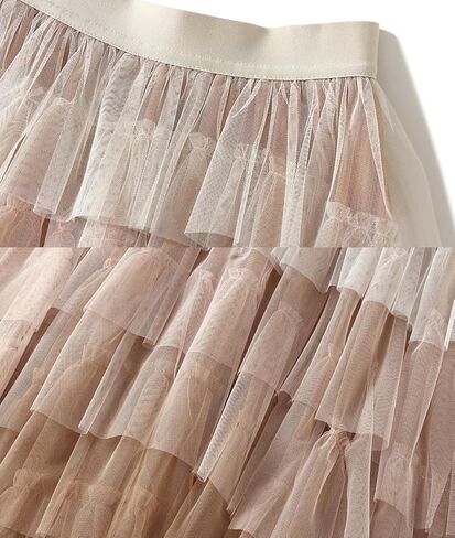 Femiserah Women's Long High Low Ruffles Party Tulle Skirt Maxi Tiered Rainbow Tutu Skirt in Saudi Arabia