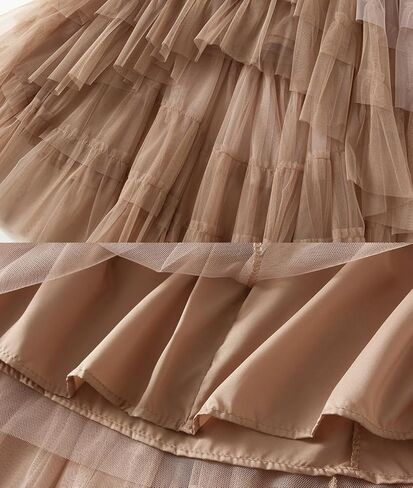 Femiserah Women's Long High Low Ruffles Party Tulle Skirt Maxi Tiered Rainbow Tutu Skirt in Saudi Arabia