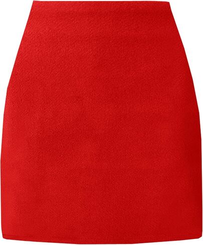 Women's High Waist Wool Fall Winter Mini Pencil Bodycon Skirt in Kuwait