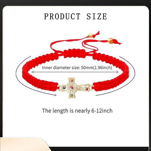 6 Pieces Religious Protection Bracelet Catholic Virgen De Guadalupe Bracelet San Benito Bracelet Jesus Cross Bracelet Handmade Adjustable for Women Men in Kuwait