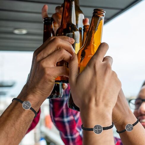 6 قطع سوار الحماية الدينية الكاثوليكية فيرجن دي غوادالوبي سوار سان بينيتو سوار يسوع الصليب سوار اليدوية قابل للتعديل للنساء الرجال in Kuwait