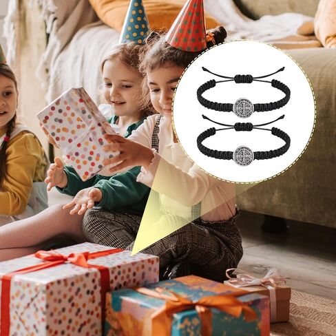 6 قطع سوار الحماية الدينية الكاثوليكية فيرجن دي غوادالوبي سوار سان بينيتو سوار يسوع الصليب سوار اليدوية قابل للتعديل للنساء الرجال in Kuwait