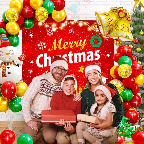 Merry Christmas Balloons Arch Kit for Christmas Decorations - Huge| Merry Christmas Banner for Christmas Decorations | Santa Claus Balloon | Christmas Garland Balloons for Christmas Party Decorations in Saudi Arabia