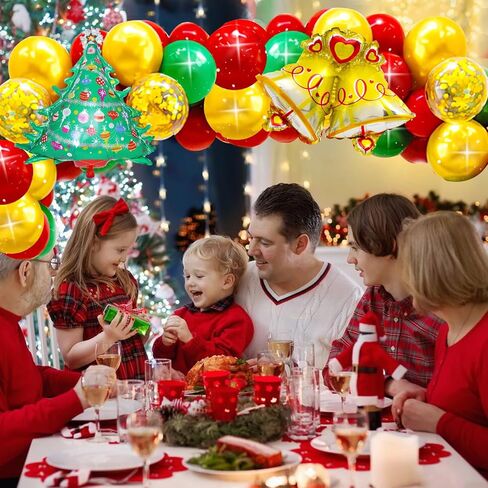 Merry Christmas Balloons Arch Kit for Christmas Decorations - Huge| Merry Christmas Banner for Christmas Decorations | Santa Claus Balloon | Christmas Garland Balloons for Christmas Party Decorations in Saudi Arabia