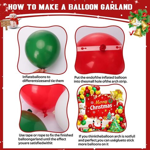 Merry Christmas Balloons Arch Kit for Christmas Decorations - Huge| Merry Christmas Banner for Christmas Decorations | Santa Claus Balloon | Christmas Garland Balloons for Christmas Party Decorations in Saudi Arabia