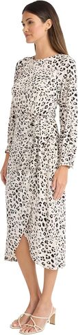 Maggy London Women's Long Sleeve Midi Dress W/Side Tie in Saudi Arabia