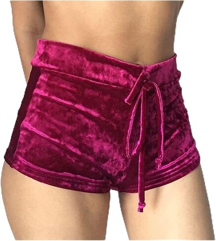 ZZSRJ Ladies Pink Casual Skinny Drawstring Shorts (Color : Red, Size : Medium) in Saudi Arabia