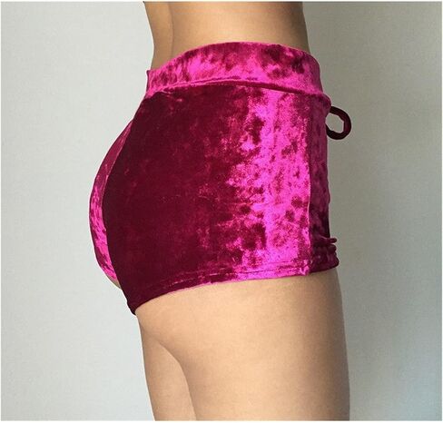 ZZSRJ Ladies Pink Casual Skinny Drawstring Shorts (Color : Red, Size : Medium) in Saudi Arabia
