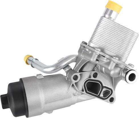 طقم مهايئ تجميع مبيت مبرد زيت المحرك من الحديد الزهر مع غطاء غطاء جوانات متوافق مع 2013-2019 Chevy Trax Sonic Cruze Limited Buick Encore L4 1.4L Raplace 55566784، 650039 in Kuwait