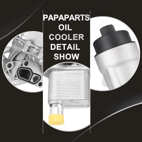 طقم مهايئ تجميع مبيت مبرد زيت المحرك من الحديد الزهر مع غطاء غطاء جوانات متوافق مع 2013-2019 Chevy Trax Sonic Cruze Limited Buick Encore L4 1.4L Raplace 55566784، 650039 in Kuwait