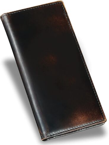 DK86 Long Wallet For Men, Rodeo Wallet, Rfid Blocking, Full Grain Leather with Hand Burnished, black in Saudi Arabia