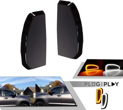 GTINTHEBOX for 2007-2021 Toyota Tundra Side Towing Mirror Turn Signal Light Smoke Switchback Amber & White LED Lamp in Saudi Arabia
