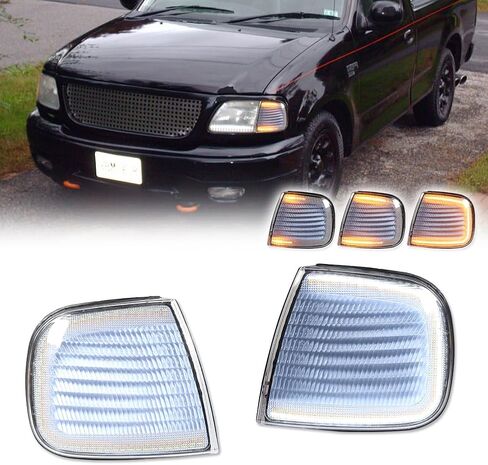 GTINTHEBOX Signal Light Smoked Housing Assembly for 1997-2003 Ford F-150/1997-2002 Ford Expedition / 1998 1999 F-250 Pickup Parking Corner Side Marker Turn Signal Lights ‎F75Z13200AC, F75Z13201AC in Saudi Arabia