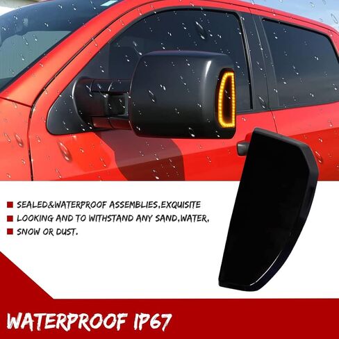 GTINTHEBOX for 2007-2021 Toyota Tundra Side Towing Mirror Turn Signal Light Smoke Switchback Amber & White LED Lamp in Saudi Arabia
