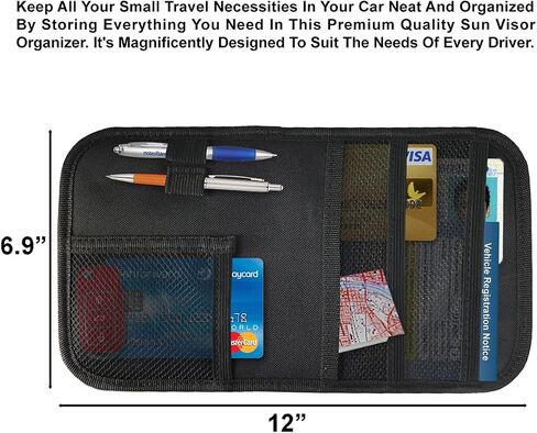 lebogner Car Sun Visor Organizer, Auto Interior Accessories Pocket Organizer, Registration and Document Holder, Personal Belonging Storage Pouch Organizer, Interior Accessories Pocket Organizer in Saudi Arabia