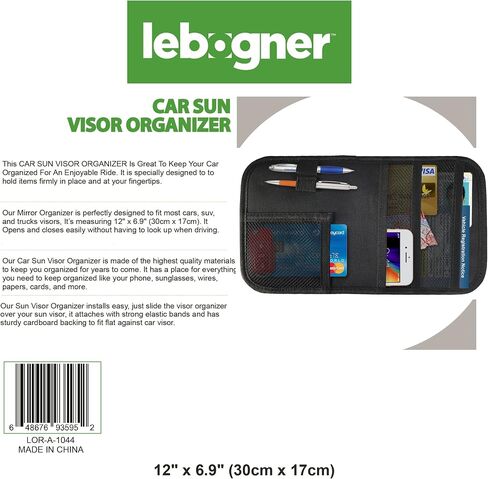 lebogner Car Sun Visor Organizer, Auto Interior Accessories Pocket Organizer, Registration and Document Holder, Personal Belonging Storage Pouch Organizer, Interior Accessories Pocket Organizer in Saudi Arabia